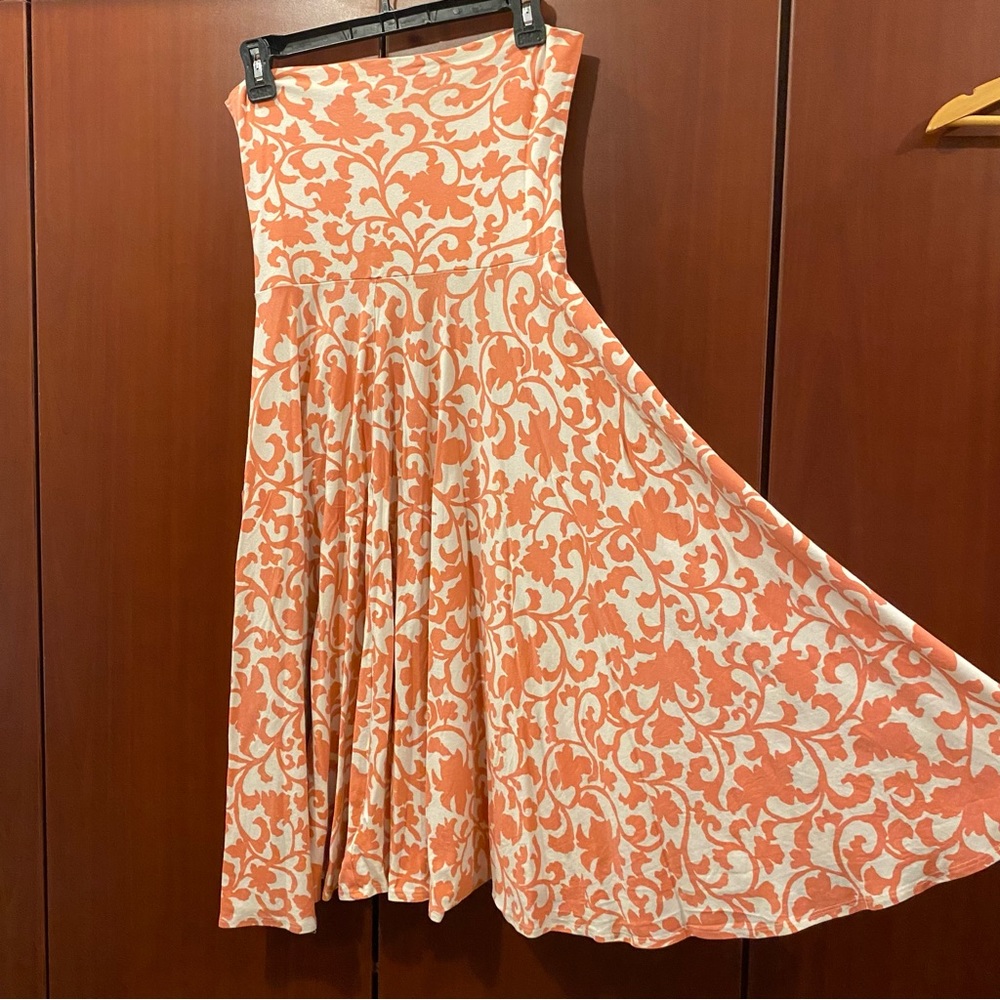 J Crew Strapless Sundress Pink print size Large